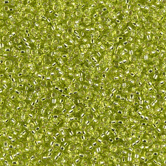 15/0 Japanese Miyuki Silver Lined Chartreuse Seed Beads