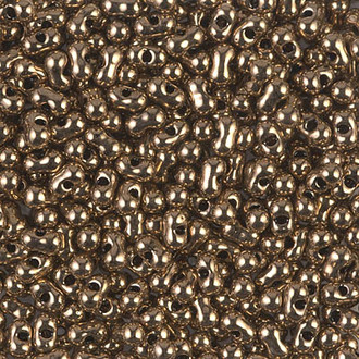 Japanese Peanut Metallic Bronze Seed beads 3X6mm