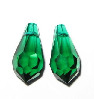 Authentic Swarovski Crystal Green Briolette Beads