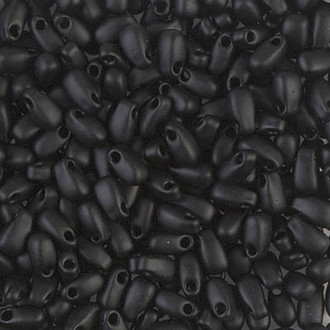 Miyuki Long Drop 3x5.5mm Matte Black Beads 15 Gram