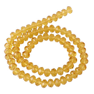 Chinese Crystal Gold Champagne Rondelle 8mm