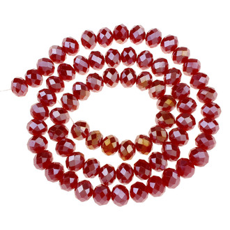 Chinese Crystal Siam Red Rondelle 7mm