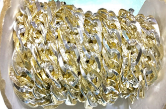 2 tone Gold and Silver cable Chain unsoldered links-Jewelry Supplies