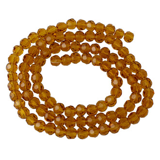 Chinese Crystal Yellow Brown Round Rondelle 10mm