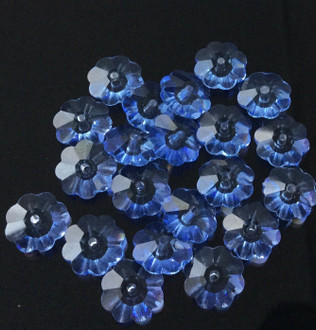 12mm Flower Margarita Sapphire Swarovski Crystal Beads 