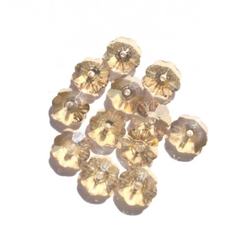 7mm  Swarovski Margarita Light Gold Crystal Flower Beads