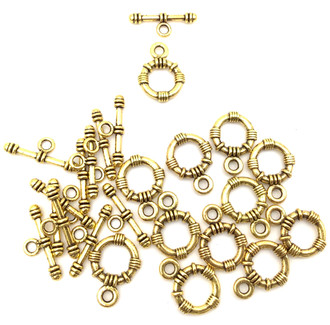 12 Gold plated  Pewter Toggles