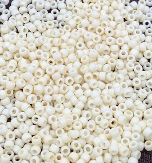 8/0 Japanese Toho Opaque Matte Cream Glass Seed Beads