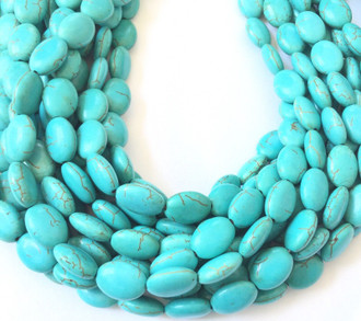 Amazing Blue Turquoise Oval Howlite Gemstone beads 