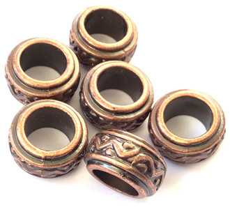 24x13mm Large Hole Antique Copper  donuts Spacer Beads