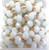 8mm Faceted White Alabaster Beaded Gold Plated Chain By The Foot 8mm Faceted White Alabaster Beaded Gold Plated Chain By The Foot