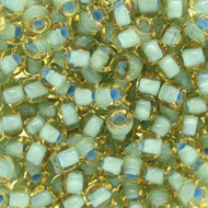 Japanese LT Turquoise Lined Light Topaz Glass Seed beads-28 grams