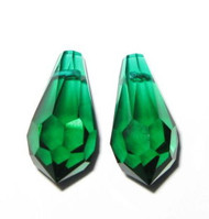 Authentic Swarovski Crystal Green Briolette Beads