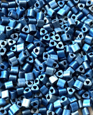 8/0 Triangle Matte Metallic Blue Glass Japanese seed beads-28grams