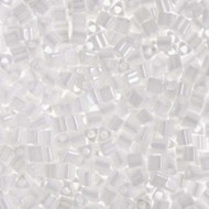 11/0 Opaque White Luster Triangle Japanese Toho Glass Seed Beads-28 Grams Tube