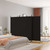  4-Panel Room Divider Black 274.8"x70.9" Fabric