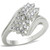 SS038 - Silver 925 Sterling Silver Ring with AAA Grade CZ  in Clear