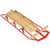54 Inch Kids Wooden Snow Sled with Metal Runners and Steering Bar - Color: Red