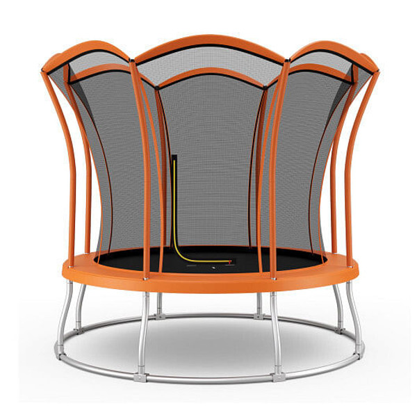 10 Feet Unique Flower Shape Trampoline with Galvanized Steel Frame-Orange