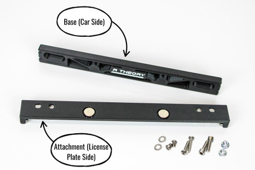 Picture of universal license plate quick release brackets.