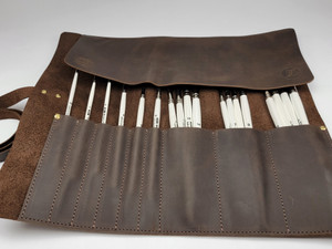 Leather Rollup, Brush, Pencil Organizer, Premium Leather