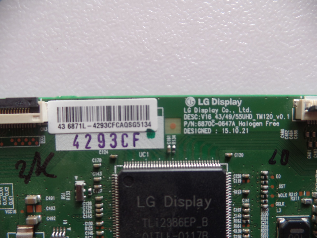 6871L-4293C, 6870C-0647A LG T-Con Board. 