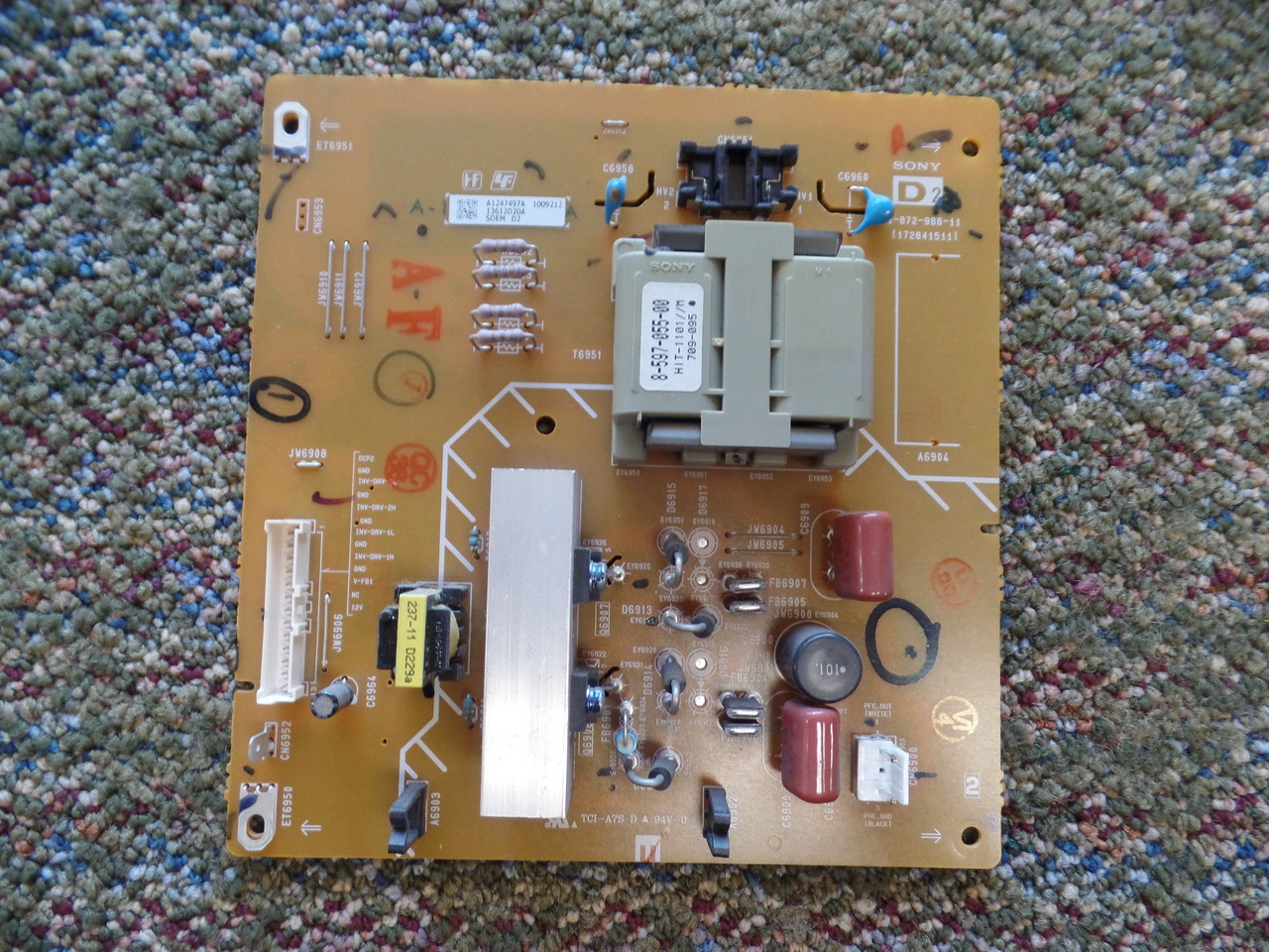 Sony A-1247-497-A (1-872-988-11) D2 Board for KDL-46S3000