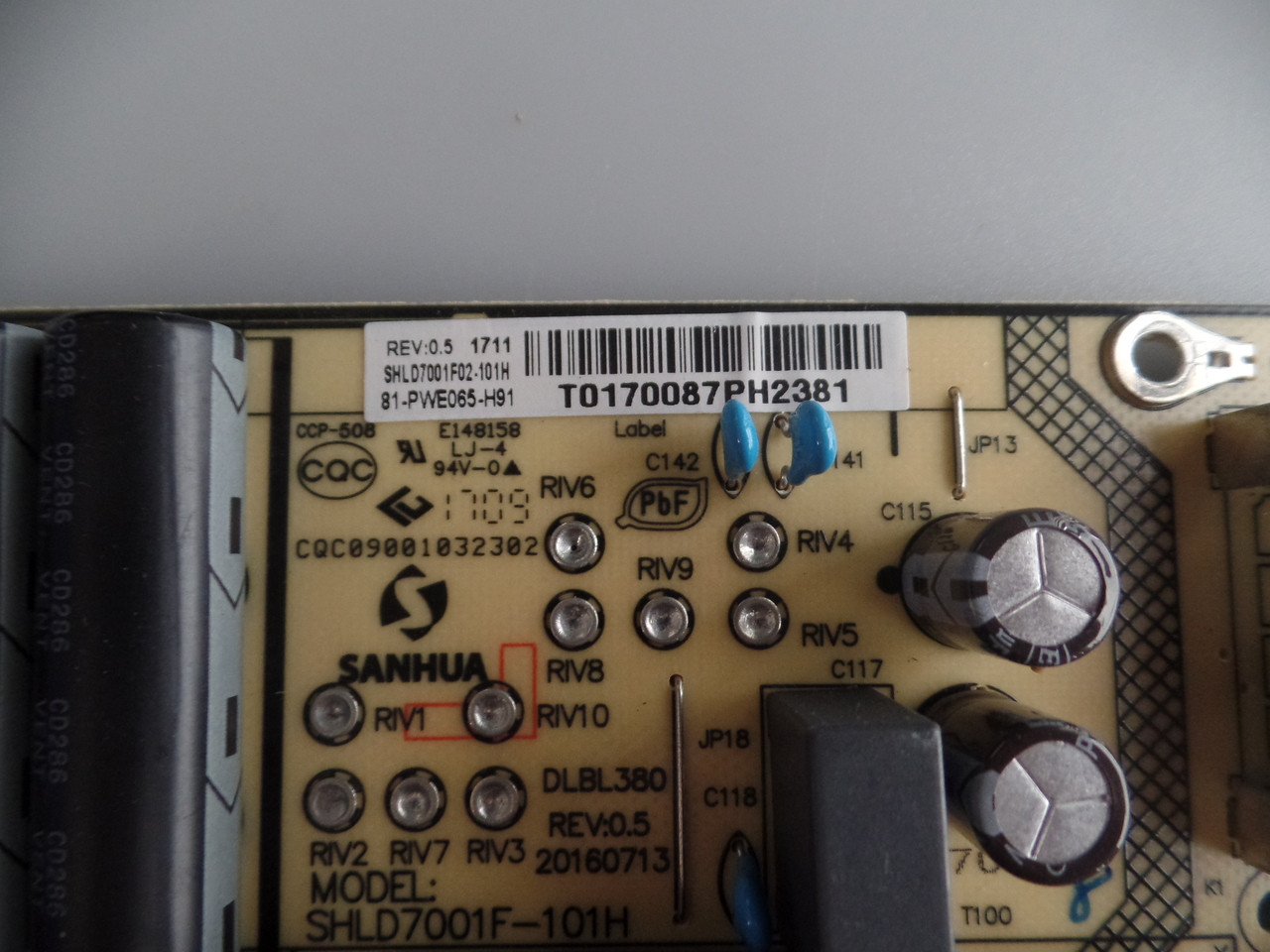 81-PWE065-H91, SHLD7001F -101H TCL Power Supply for 65S405 65S405TDAA