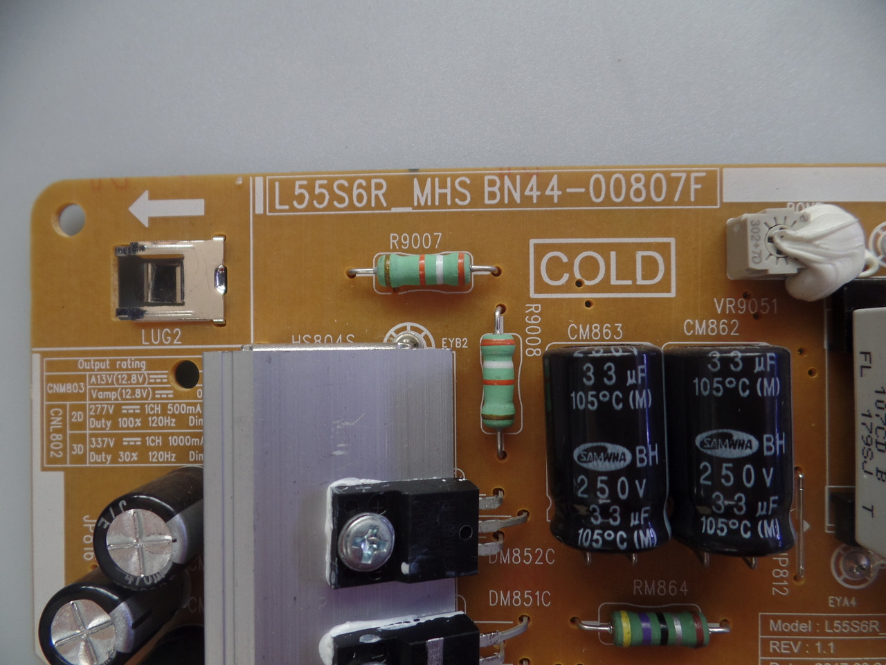 BN44-00807F Samsung Power Supply / LED Board