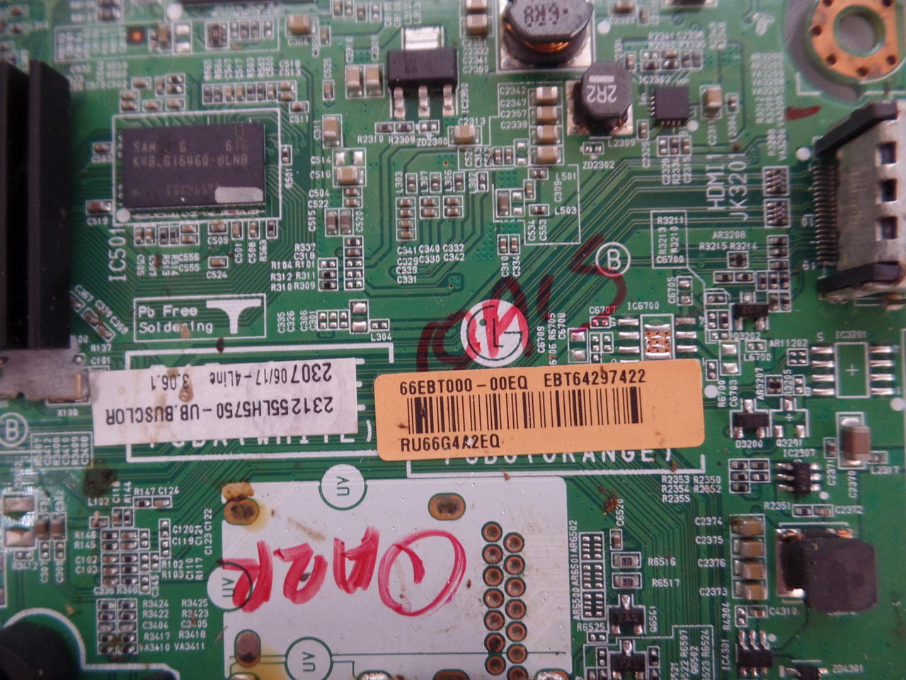 EBT64297422 Main Board for LG  55LH5750-UB.BUSCLOR