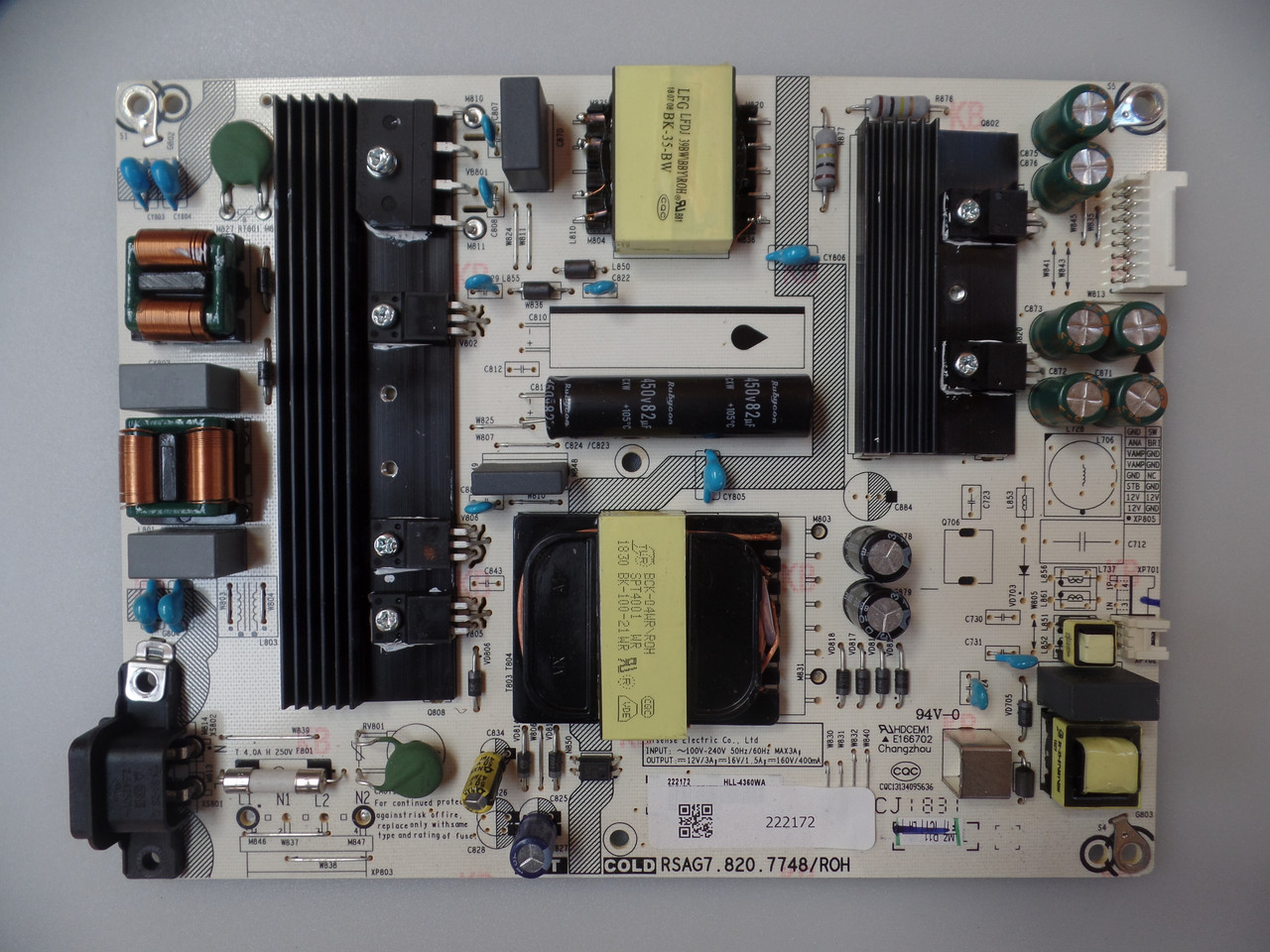  222172 Sharp / Hisense Power Supply / LED Board