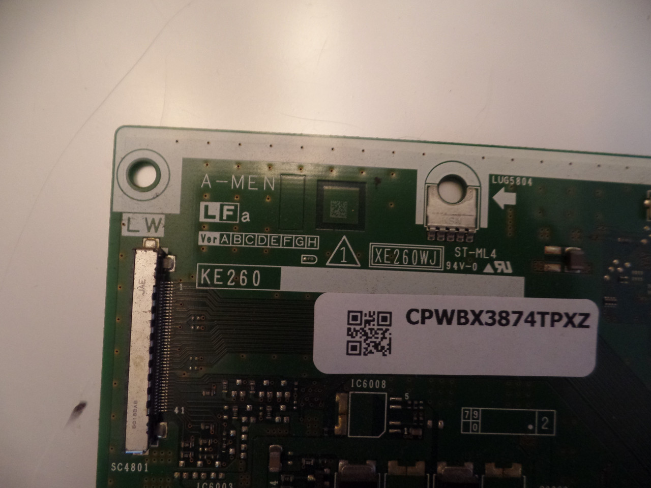 CPWBX3874TPXZ T-Con Board for Sharp LC-65D64U / LC-C6554U