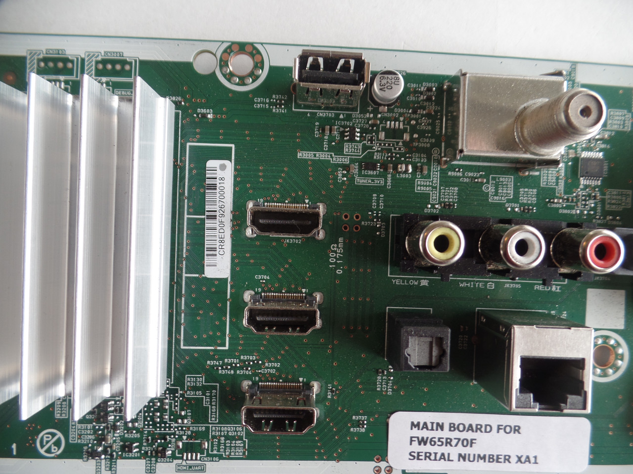 SANYO FW65R70F-Main Board with Serial number XA1