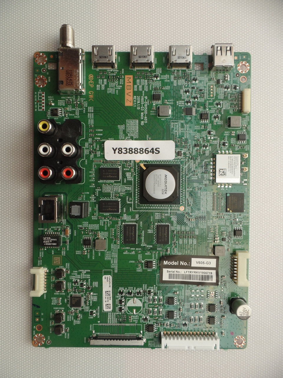 Y8388864S Main Board for Vizio V605-G3 (LFTRYRKV Serial)