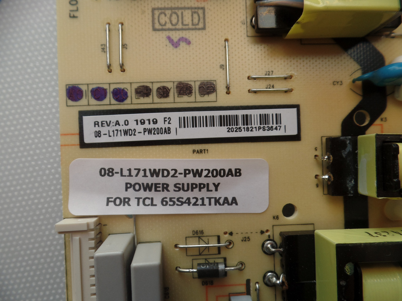 08-L171WD2-PW200AB TCL Power Supply Board