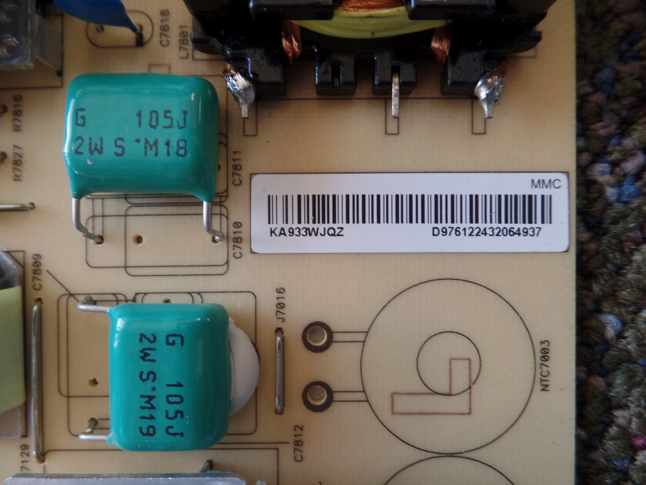 RUNTKA933WJQZ, DPS-262CP Power Supply / LED Board for Sharp.