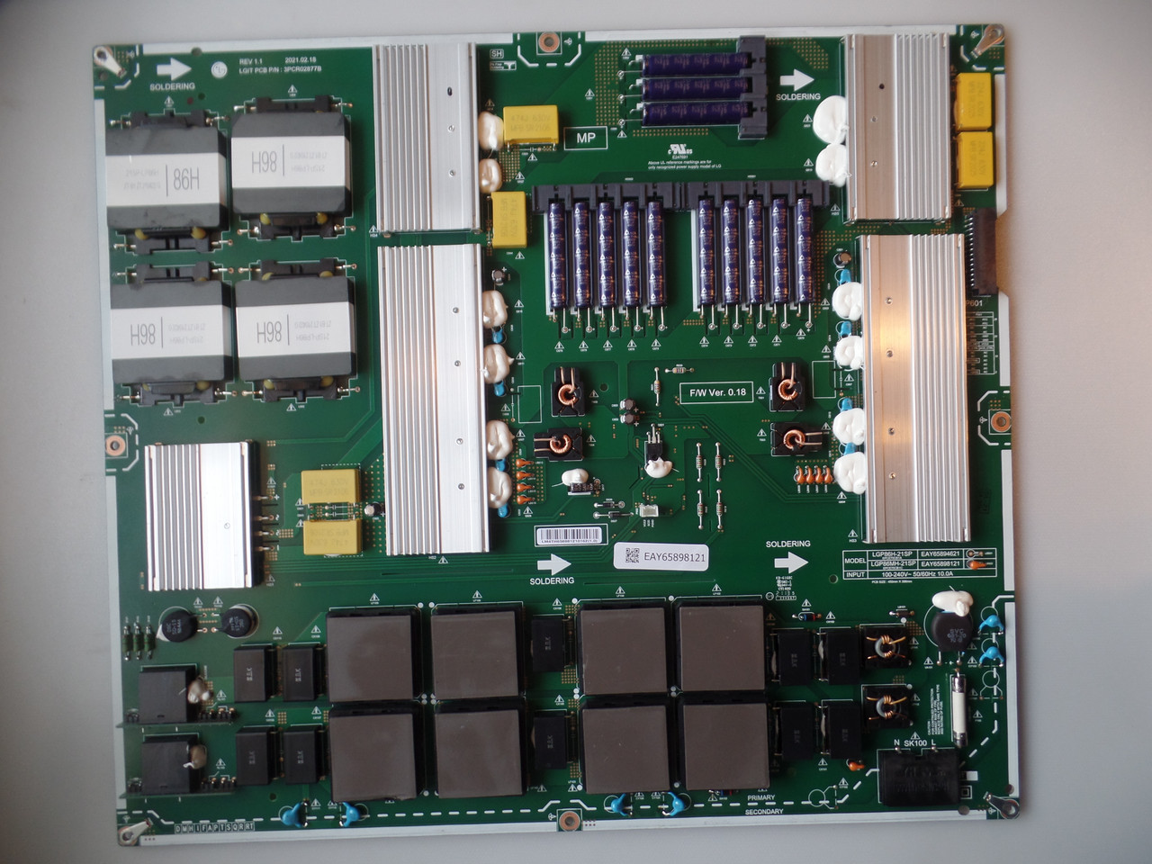 EAY65898121, LG Power Supply, EAY65898121, 3PCR02877B, EPCE75CB1C, LGP86H-21SP, 86QNED99UPA
