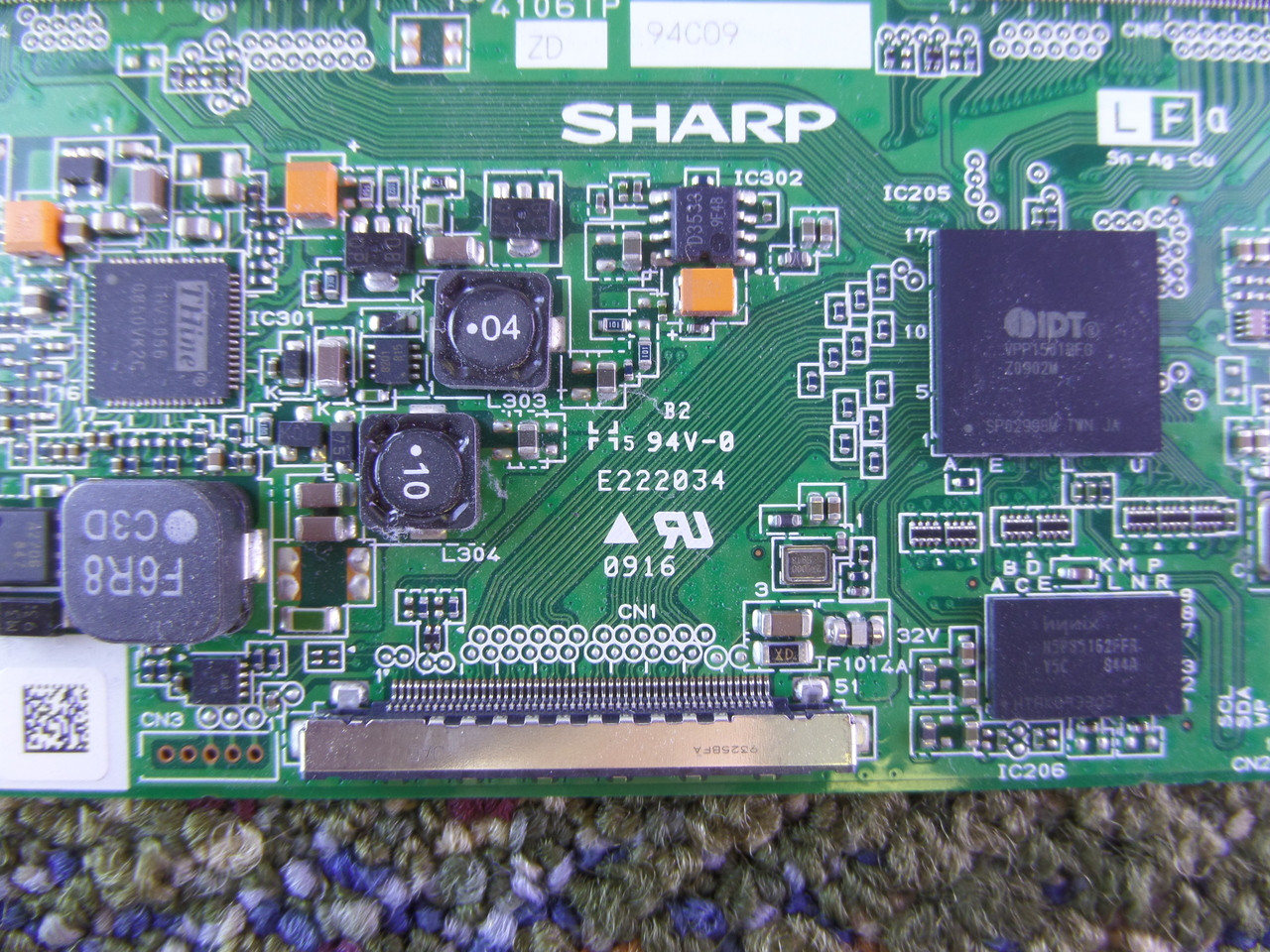 Sharp RUNTK4106TPZD (CPWBX4106TPZD) T-Con Board