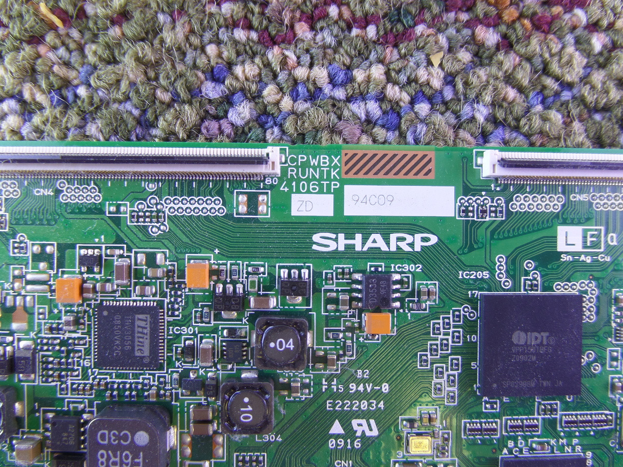 Sharp RUNTK4106TPZD (CPWBX4106TPZD) T-Con Board