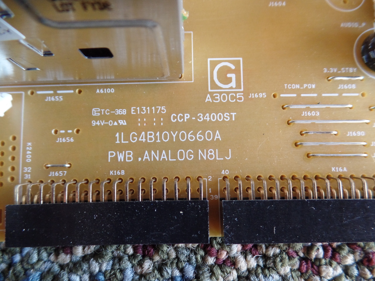 Sanyo 1LG4B10Y0660A J4HG Analog Board