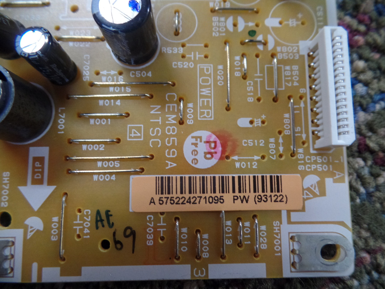 CEM859A, CMM249A Sansui Power Supply Unit