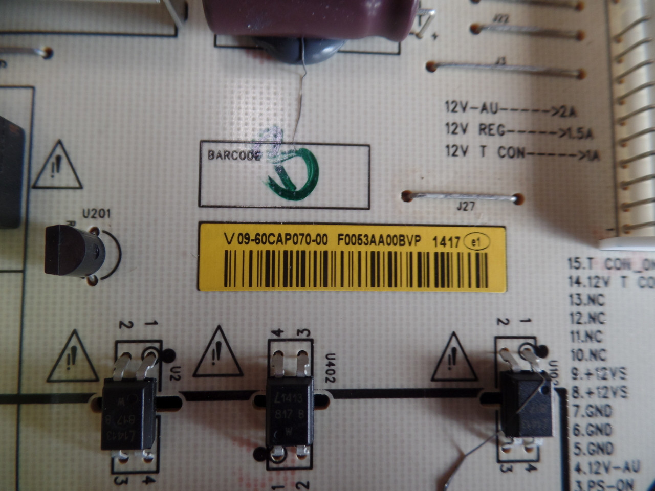 09-60CAP070-00 Vizio Power Supply / LED Board