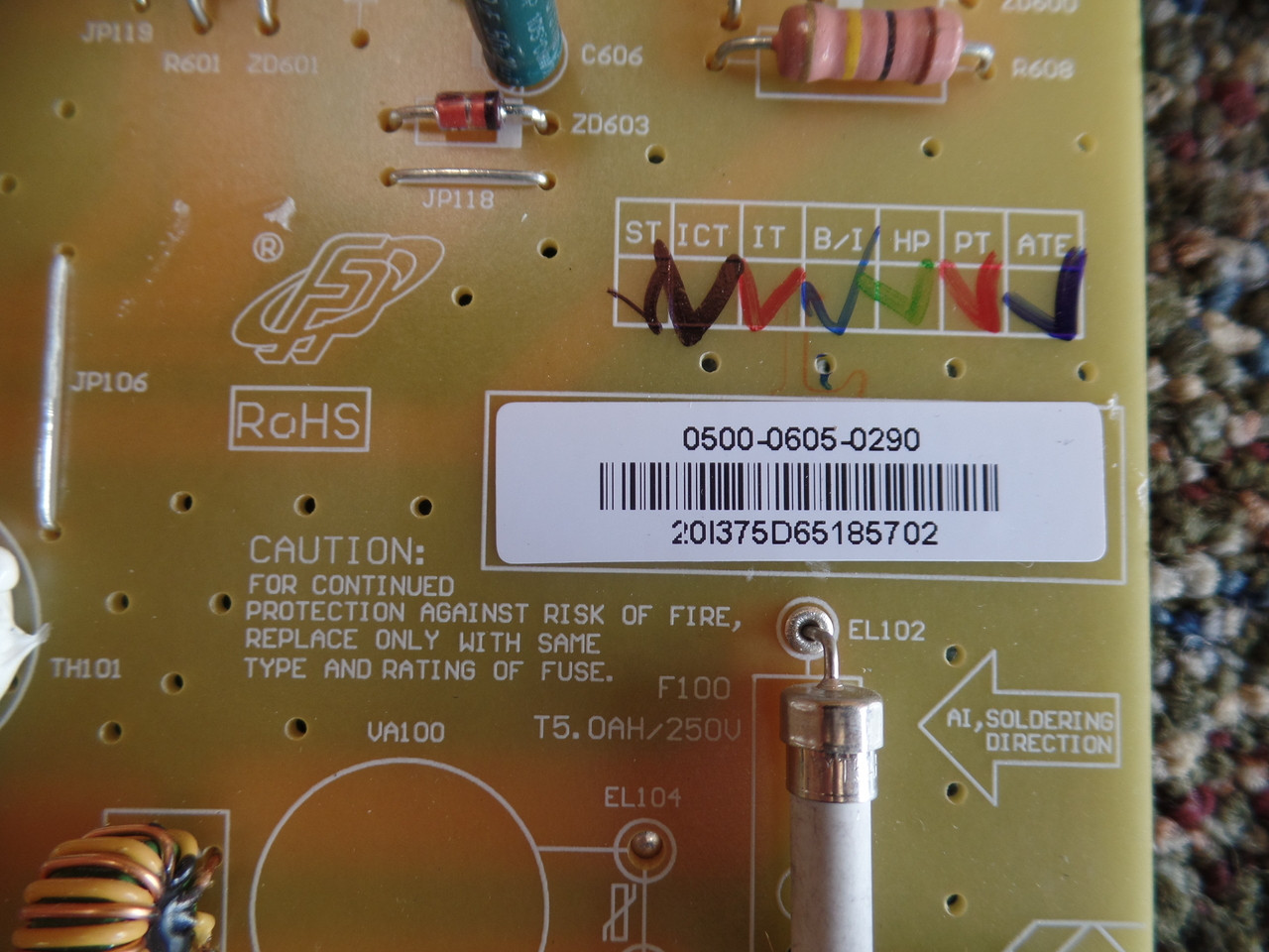 0500-0605-0290, FSP166-3PSZ01 Hitachi/JVC/Vizio Power Supply / LED Board