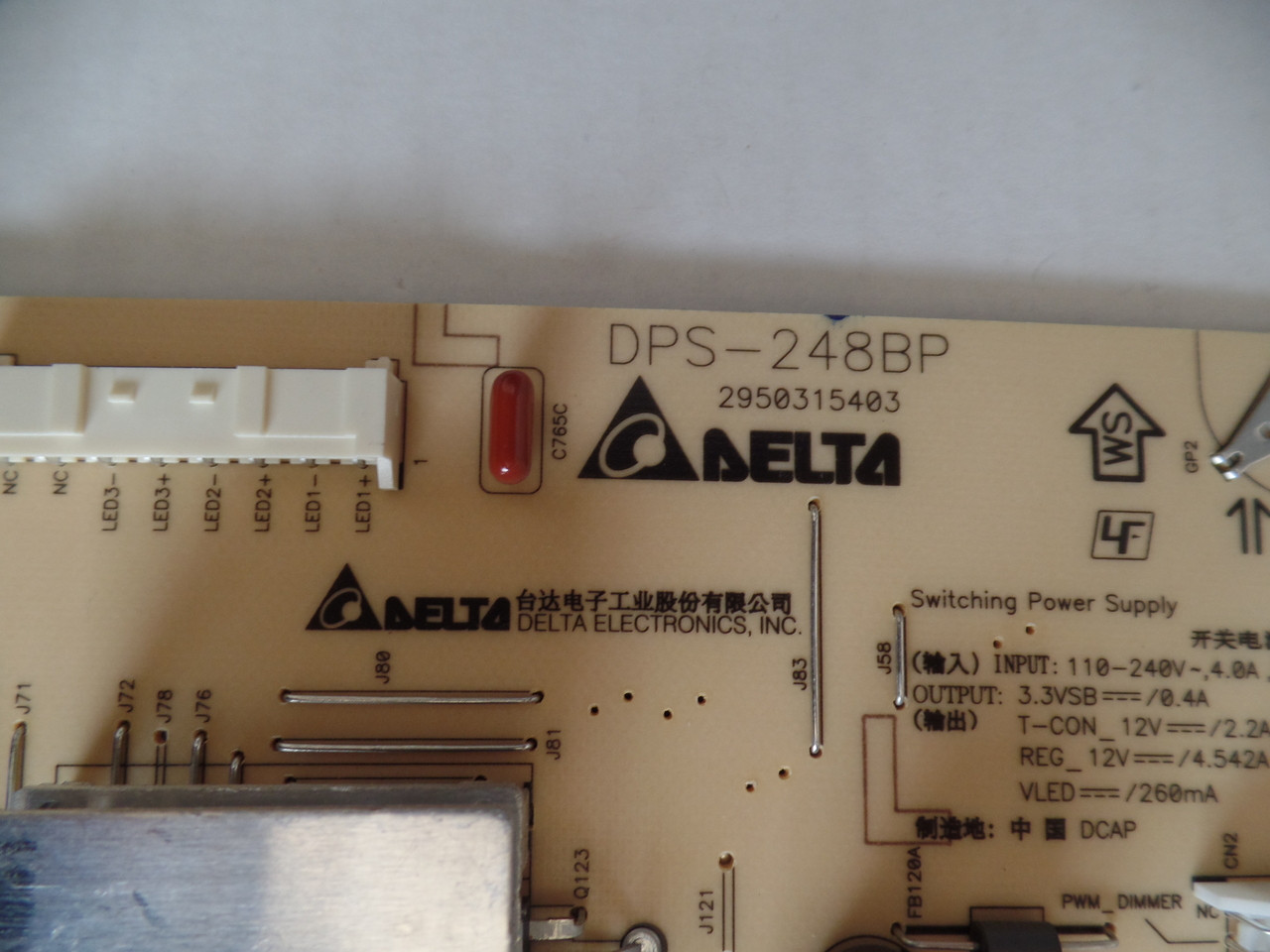 Sony 1-895-407-11 GE70 Power Supply / LED Board for KDL-70R550A / KDL-70R520A