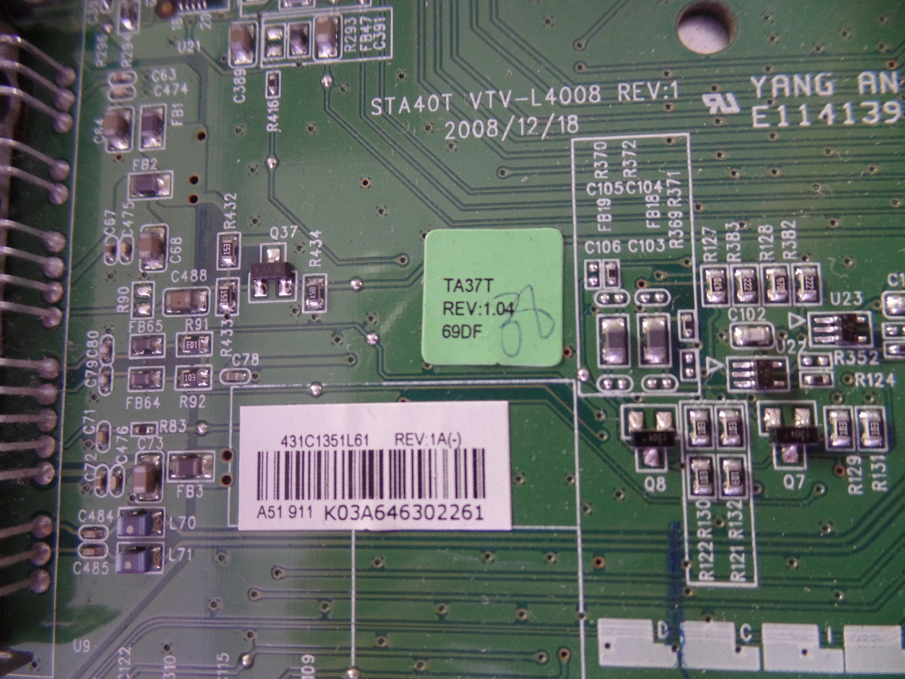 Toshiba 75014430 Main Board for 37AV502R / 37AV52R