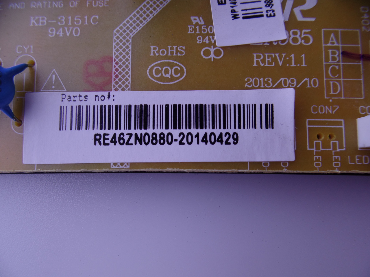RCA  RE46ZN0880 Power Supply TV Model LED40C45RQ