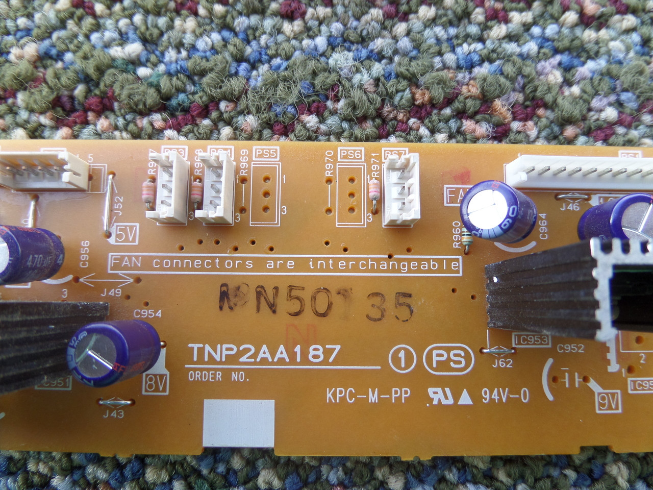 PANASONIC FAN AND REG POWER SUPPLY TNP2AA187S FOR PT-50DL54J