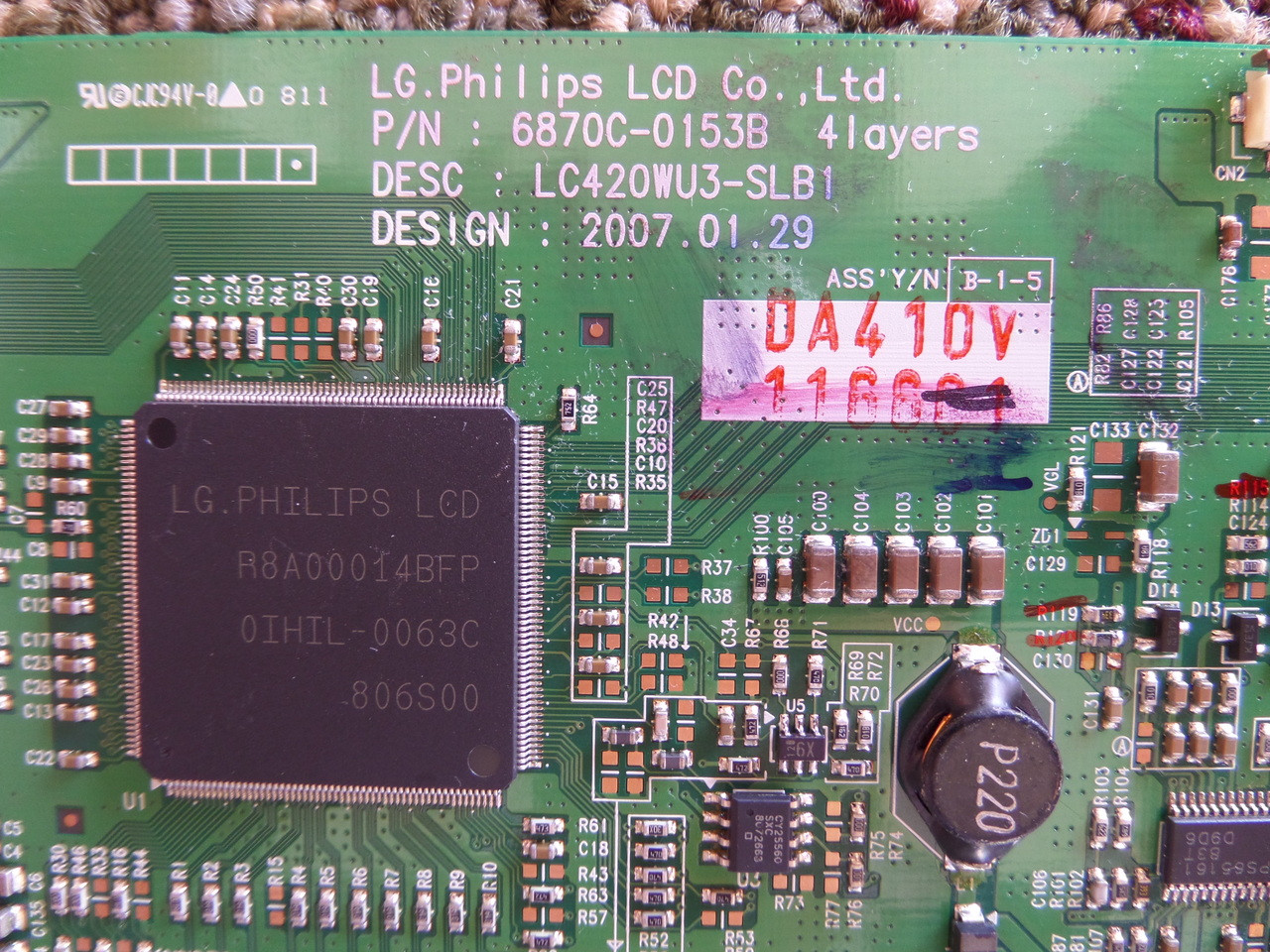 LG Philips 6871L-1166C T-Con Board
