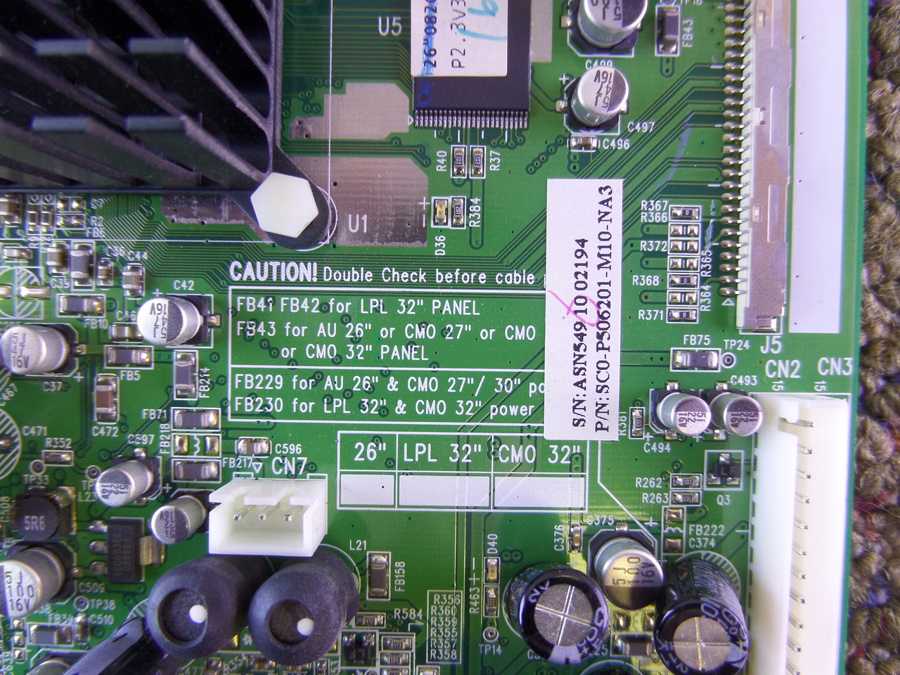 Olevia SC0-P506201-M10 Main Board for LT26HVX