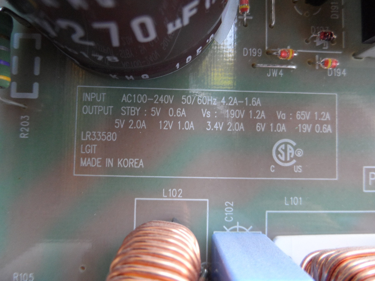 3501V00202A LG  Power Supply